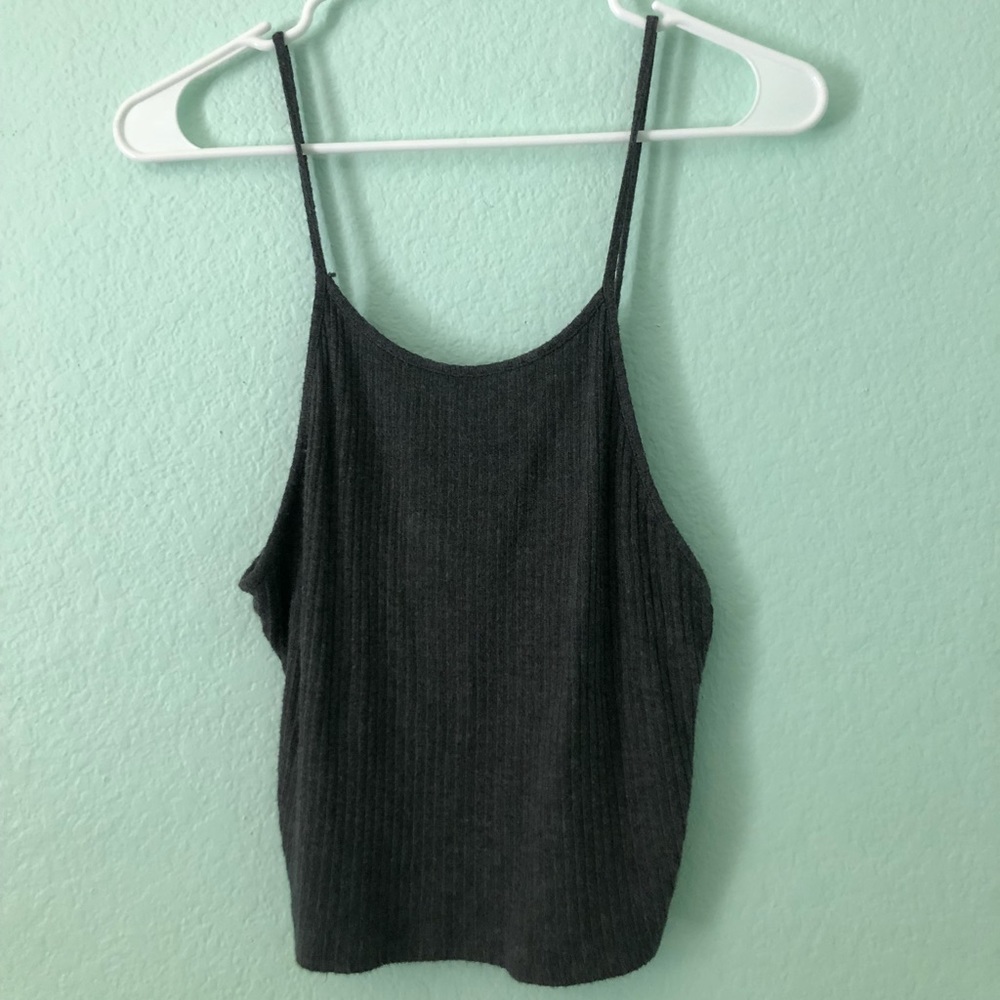 Plain grey crop tank tank